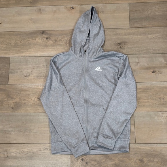 Adidas Gray Zip Up Jacket with Hood - Picture 1 of 5